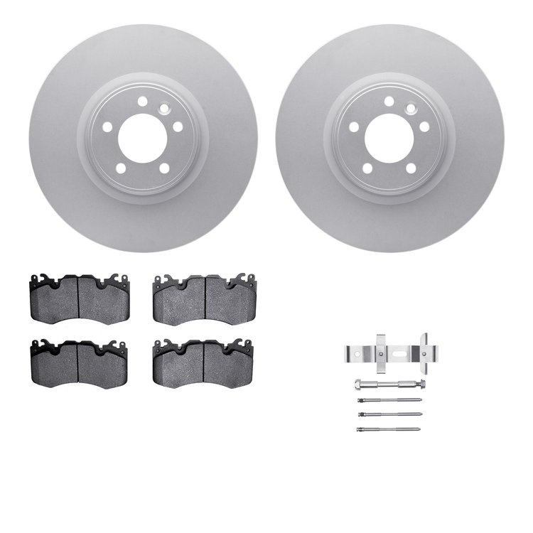 4612-11020 Geospec Brake Rotors w/5000 Euro Ceramic Brake Pads & Hardware, 2010-2017 Land Rover, Position: Front