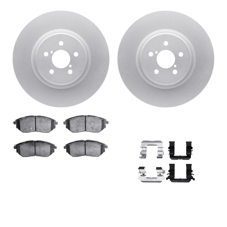 4612-13017 Geospec Brake Rotors w/5000 Euro Ceramic Brake Pads & Hardware, 2005-2018 Subaru, Position: Front