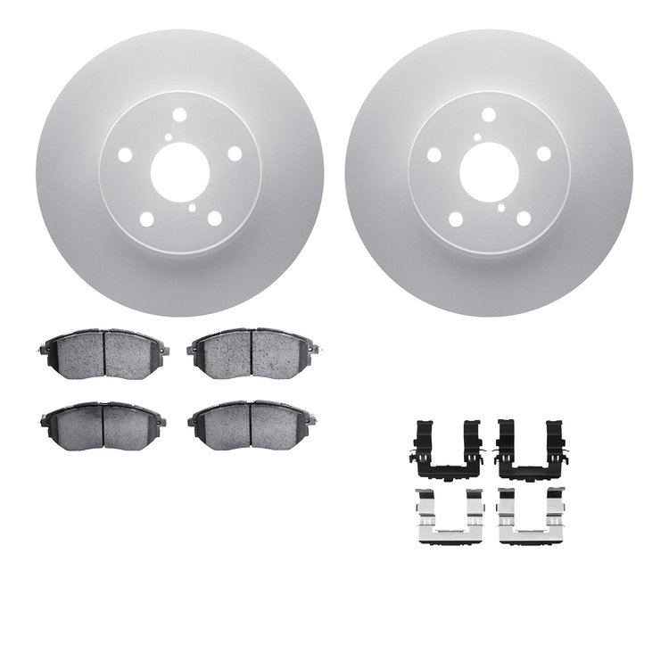 4612-13020 Geospec Brake Rotors w/5000 Euro Ceramic Brake Pads & Hardware, 2015-2015 Subaru, Position: Front