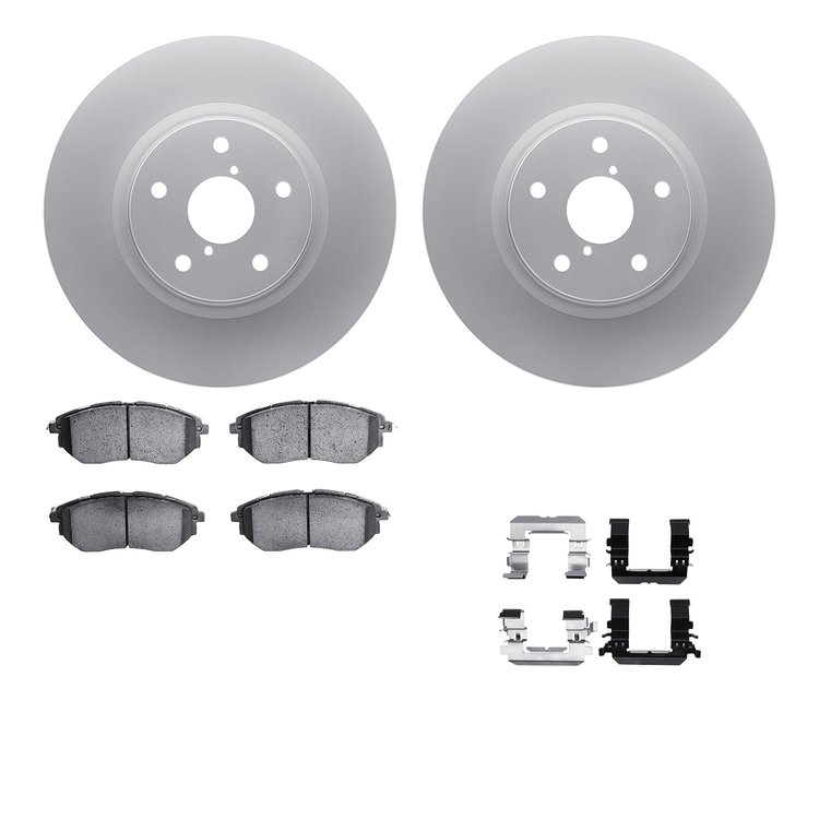 4612-13026 Geospec Brake Rotors w/5000 Euro Ceramic Brake Pads & Hardware, 2006-2021 Subaru, Position: Front