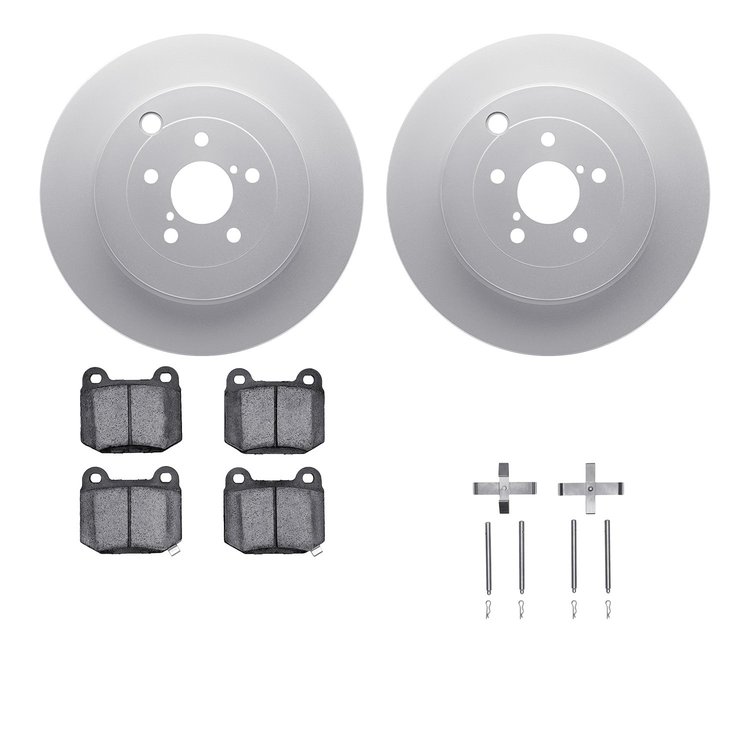 4612-13028 Geospec Brake Rotors w/5000 Euro Ceramic Brake Pads & Hardware, 2017-2020 Multiple Makes/Models, Position: Rear