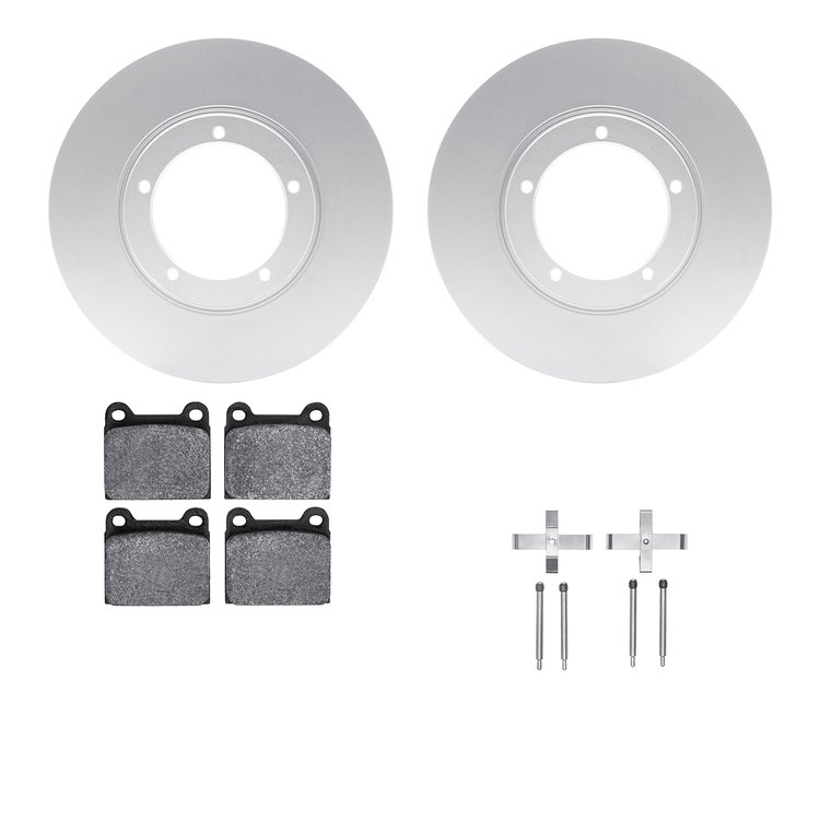 4612-13140 Geospec Brake Rotors w/5000 Euro Ceramic Brake Pads & Hardware, 1967-1974 Porsche, Position: Front