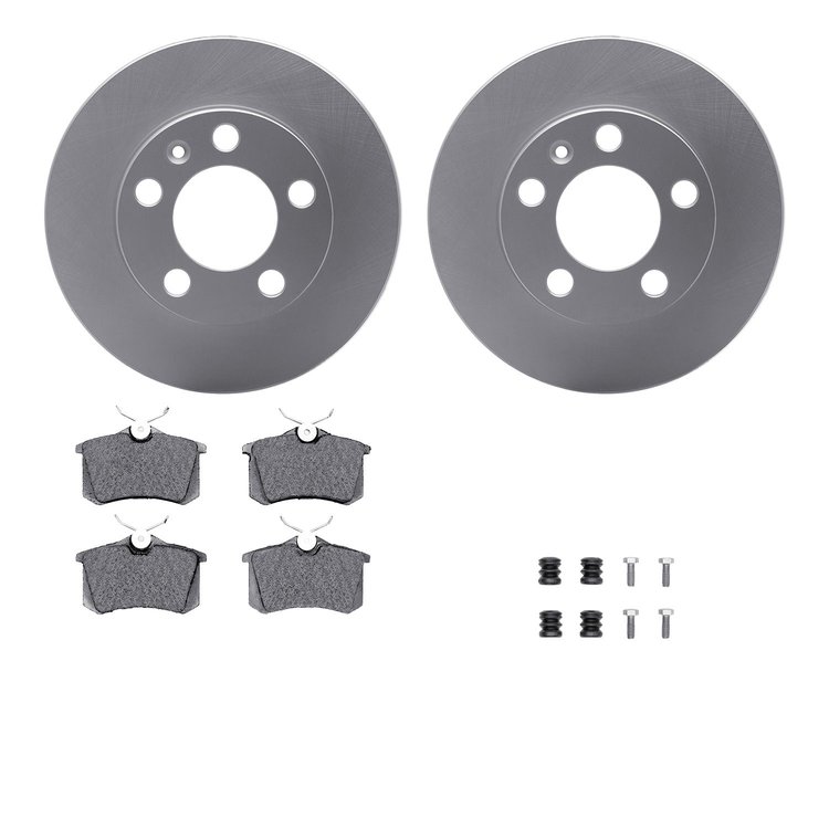 4612-13460 Geospec Brake Rotors w/5000 Euro Ceramic Brake Pads & Hardware, 1998-1998 Audi/Volkswagen, Position: Rear