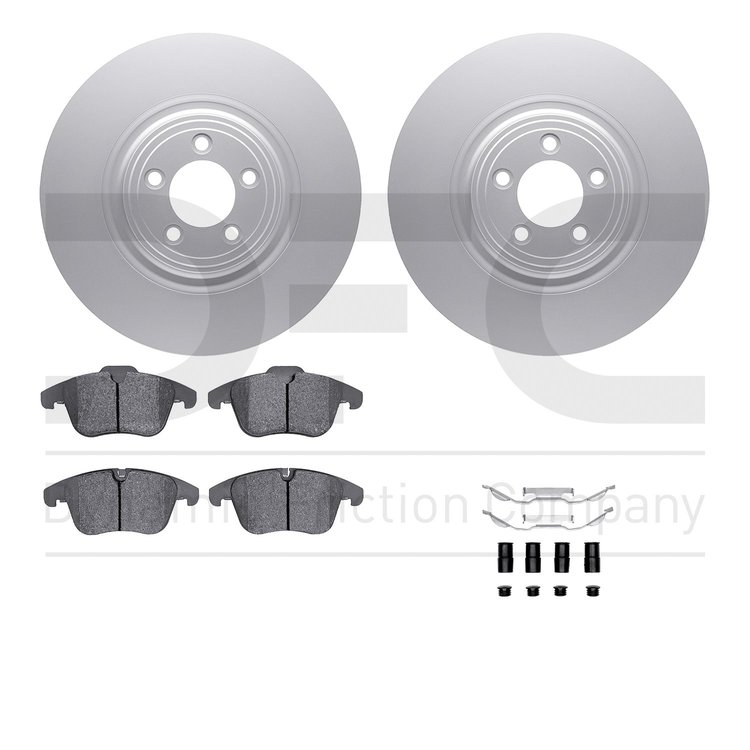 4612-20011 Geospec Brake Rotors w/5000 Euro Ceramic Brake Pads & Hardware, 2013-2015 Jaguar, Position: Front