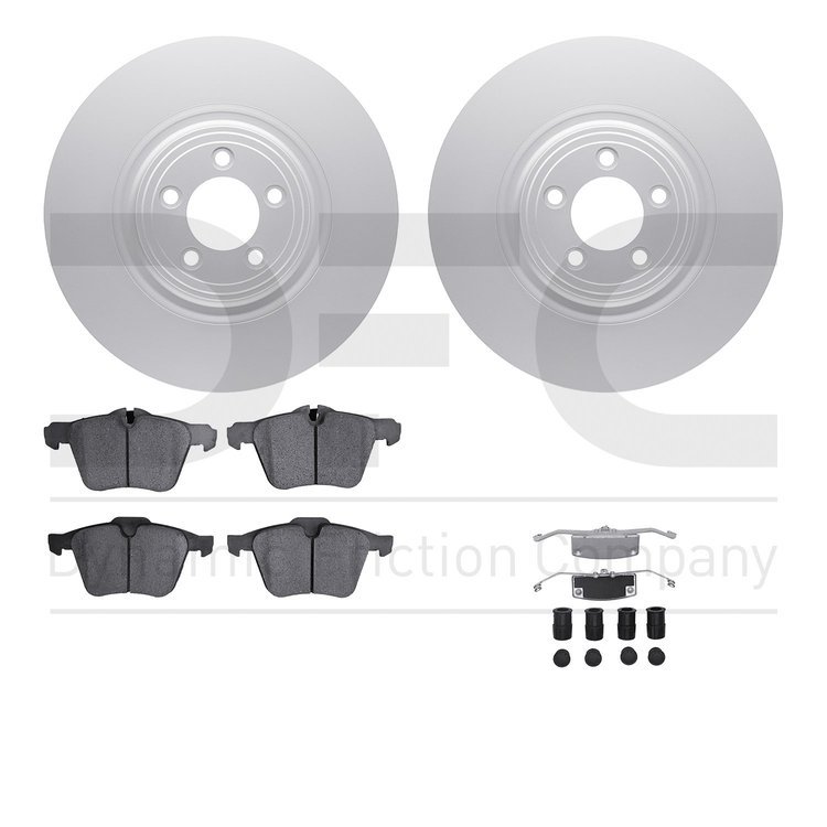 4612-20012 Geospec Brake Rotors w/5000 Euro Ceramic Brake Pads & Hardware, 2013-2021 Jaguar, Position: Front