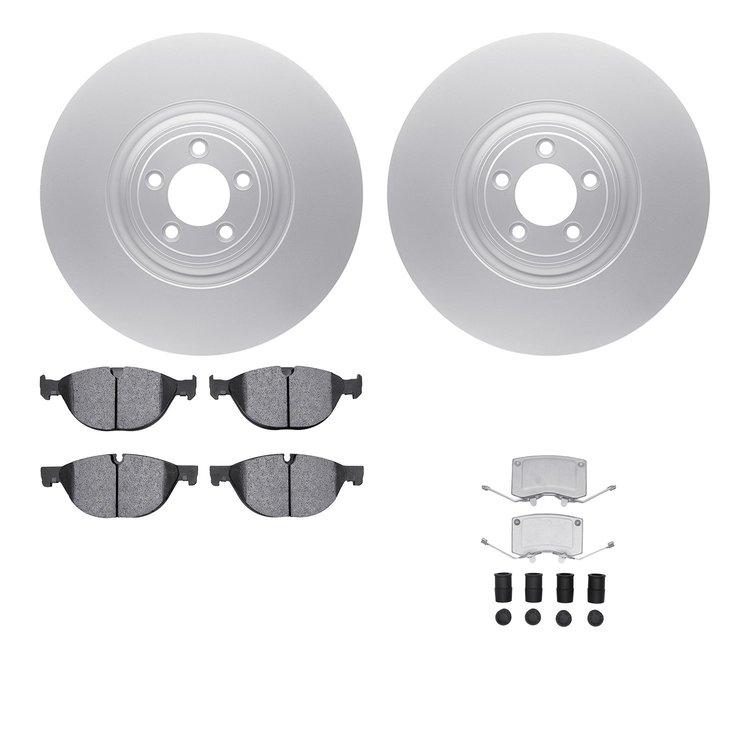 4612-20014 Geospec Brake Rotors w/5000 Euro Ceramic Brake Pads & Hardware, Fits Select Jaguar, Position: Front