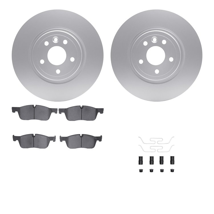 4612-20018 Geospec Brake Rotors w/5000 Euro Ceramic Brake Pads & Hardware, 2017-2020 Jaguar, Position: Front