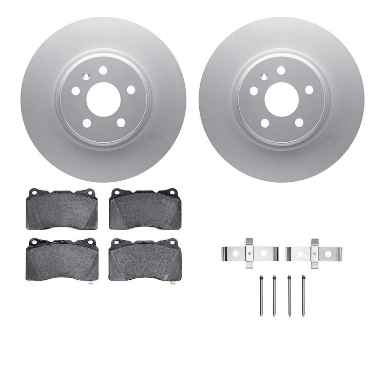 4612-26001 Geospec Brake Rotors w/5000 Euro Ceramic Brake Pads & Hardware, 2014-2021 Tesla, Position: Front