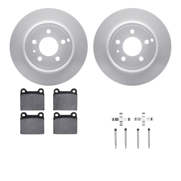 4612-27007 Geospec Brake Rotors w/5000 Euro Ceramic Brake Pads & Hardware, 1996-2004 Volvo, Position: Rear
