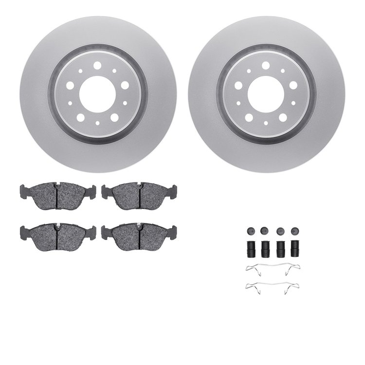 4612-27009 Geospec Brake Rotors w/5000 Euro Ceramic Brake Pads & Hardware, 1998-2004 Volvo, Position: Front