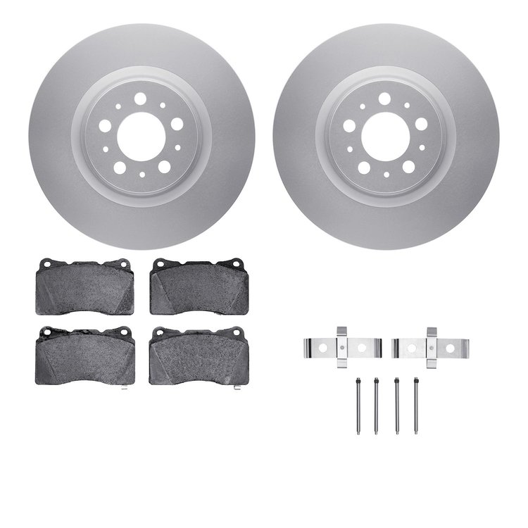 4612-27013 Geospec Brake Rotors w/5000 Euro Ceramic Brake Pads & Hardware, 2004-2007 Volvo, Position: Front
