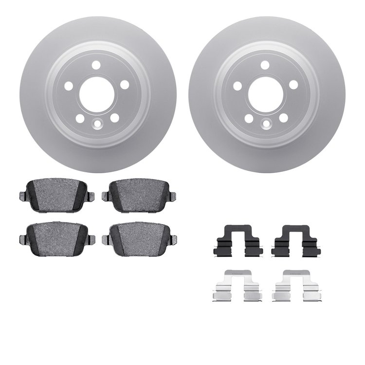 4612-27017 Geospec Brake Rotors w/5000 Euro Ceramic Brake Pads & Hardware, 2007-2010 Volvo, Position: Rear