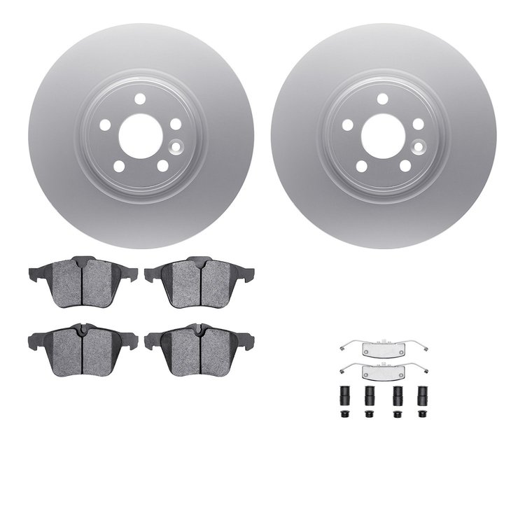 4612-27020 Geospec Brake Rotors w/5000 Euro Ceramic Brake Pads & Hardware, 2007-2016 Volvo, Position: Front