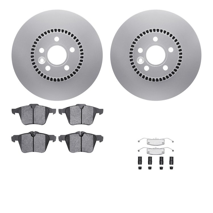 4612-27027 Geospec Brake Rotors w/5000 Euro Ceramic Brake Pads & Hardware, 2007-2018 Volvo, Position: Front
