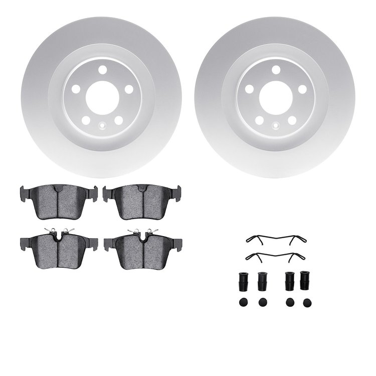 4612-27033 Geospec Brake Rotors w/5000 Euro Ceramic Brake Pads & Hardware, 2016-2021 Volvo, Position: Rear