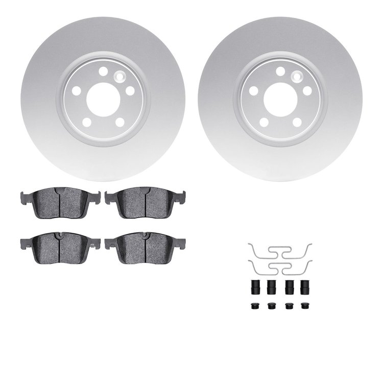 4612-27036 Geospec Brake Rotors w/5000 Euro Ceramic Brake Pads & Hardware, 2016-2017 Volvo, Position: Front