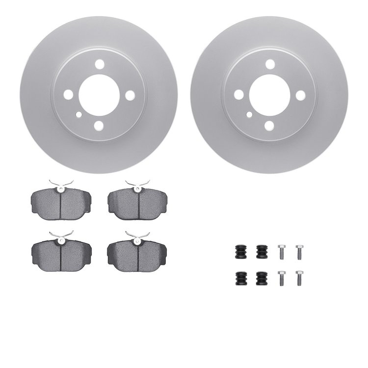 4612-31001 Geospec Brake Rotors w/5000 Euro Ceramic Brake Pads & Hardware, 1984-1991 BMW, Position: Front