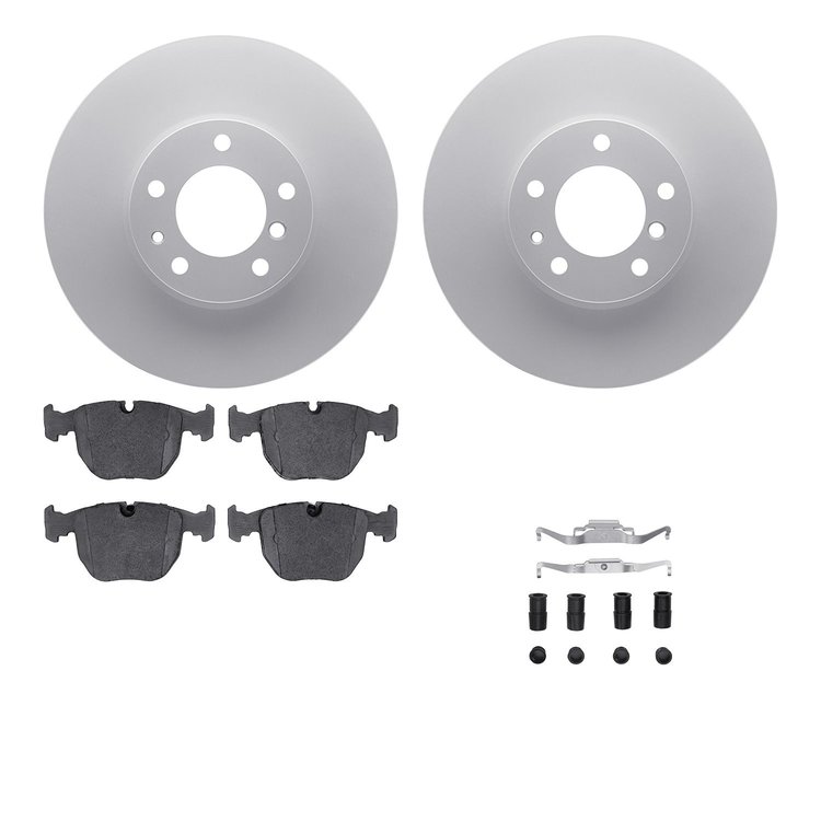 4612-31010 Geospec Brake Rotors w/5000 Euro Ceramic Brake Pads & Hardware, 2000-2000 BMW, Position: Front