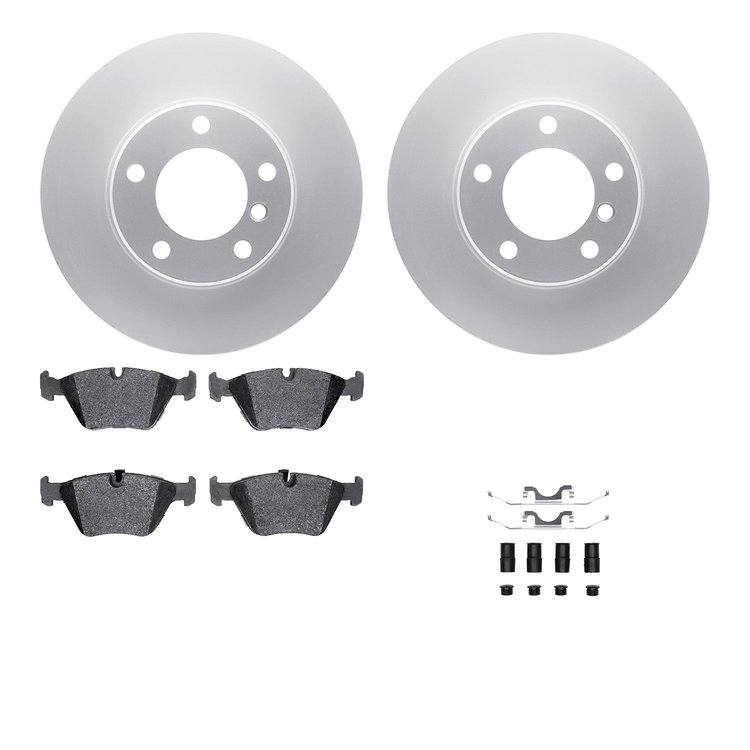4612-31016 Geospec Brake Rotors w/5000 Euro Ceramic Brake Pads & Hardware, 1996-2003 BMW, Position: Front