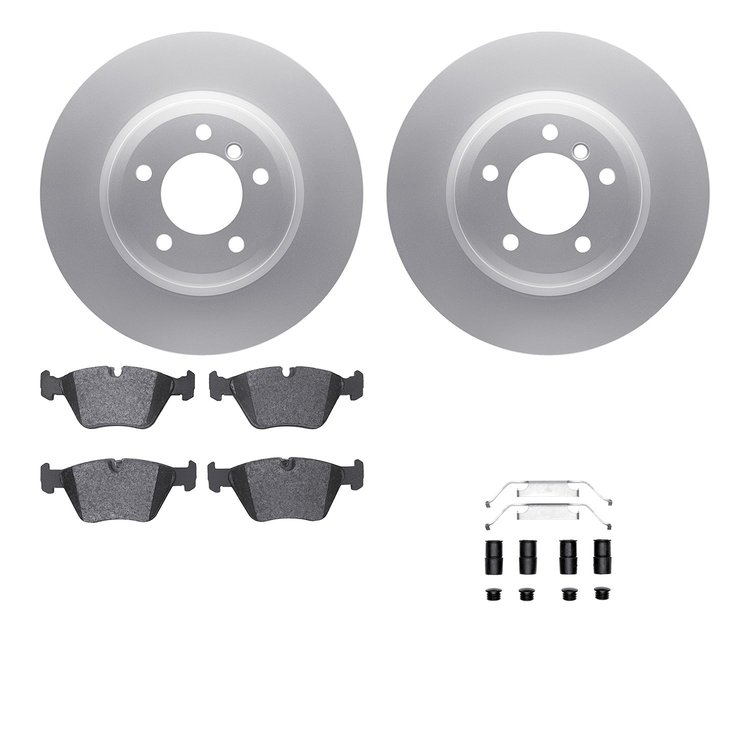 4612-31021 Geospec Brake Rotors w/5000 Euro Ceramic Brake Pads & Hardware, 2001-2008 BMW, Position: Front