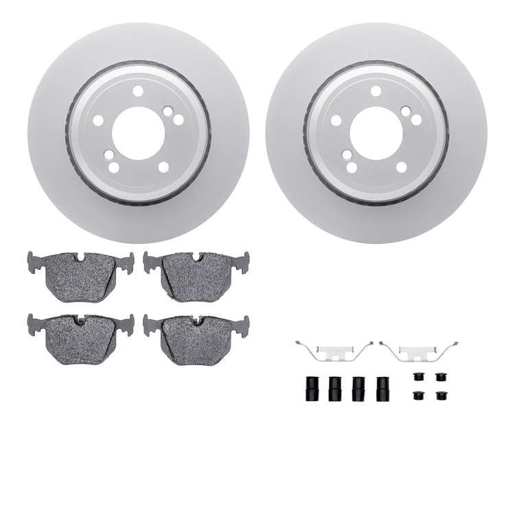 4612-31023 Geospec Brake Rotors w/5000 Euro Ceramic Brake Pads & Hardware, 2000-2006 BMW, Position: Rear