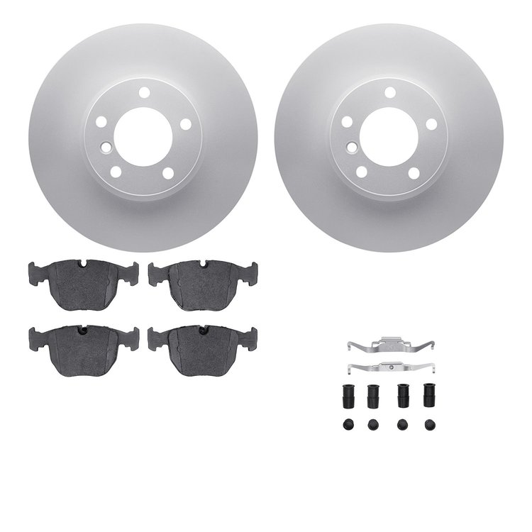 4612-31025 Geospec Brake Rotors w/5000 Euro Ceramic Brake Pads & Hardware, 2000-2003 BMW, Position: Front