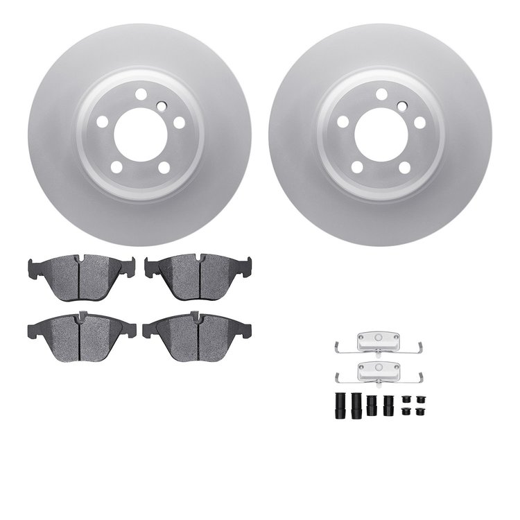 4612-31028 Geospec Brake Rotors w/5000 Euro Ceramic Brake Pads & Hardware, 2002-2008 BMW, Position: Front