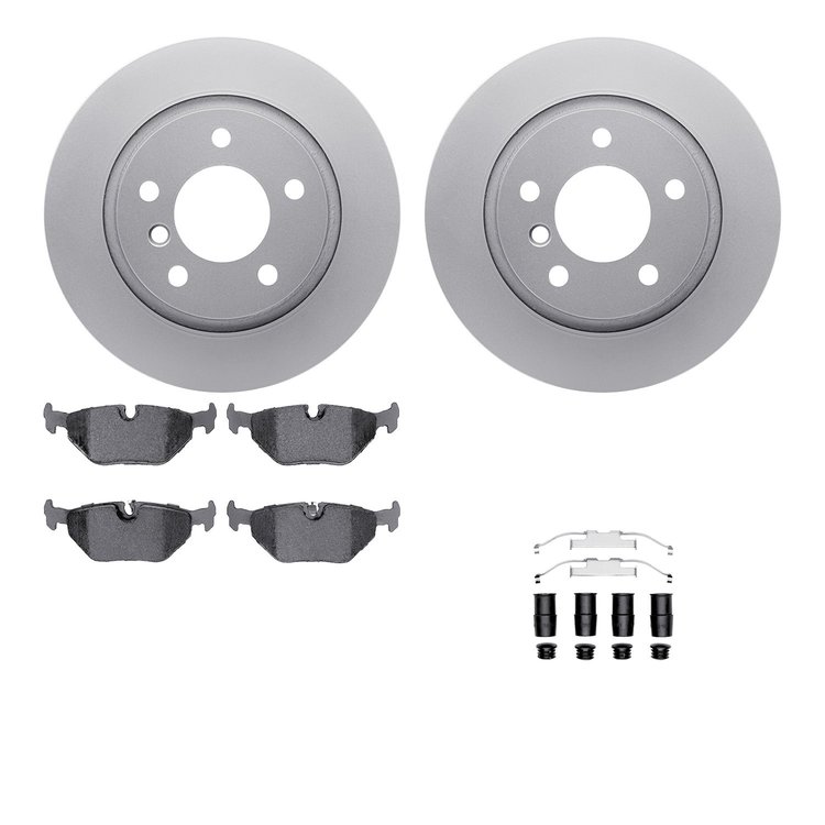 4612-31031 Geospec Brake Rotors w/5000 Euro Ceramic Brake Pads & Hardware, 2003-2008 BMW, Position: Rear