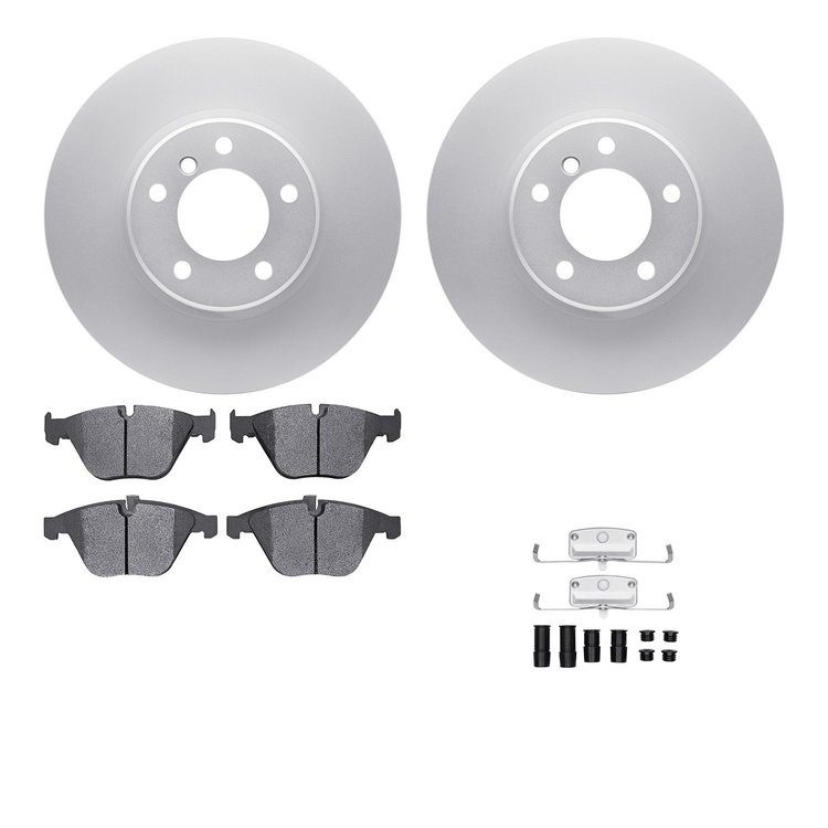 4612-31032 Geospec Brake Rotors w/5000 Euro Ceramic Brake Pads & Hardware, 2004-2010 BMW, Position: Front