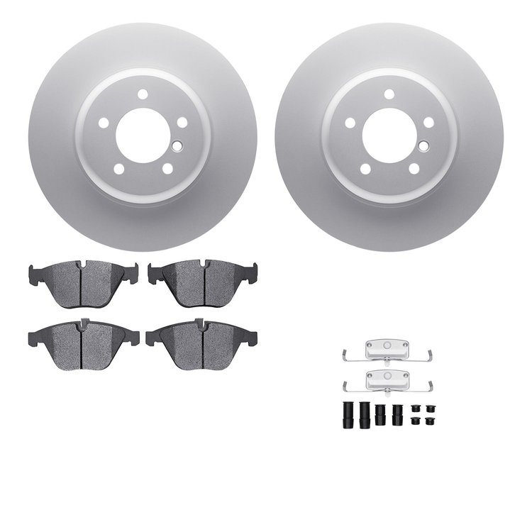 4612-31034 Geospec Brake Rotors w/5000 Euro Ceramic Brake Pads & Hardware, 2004-2010 BMW, Position: Front