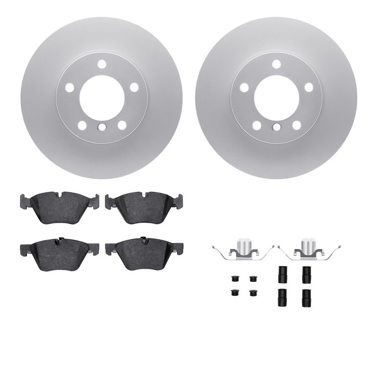 4612-31038 Geospec Brake Rotors w/5000 Euro Ceramic Brake Pads & Hardware, 2006-2007 BMW, Position: Front