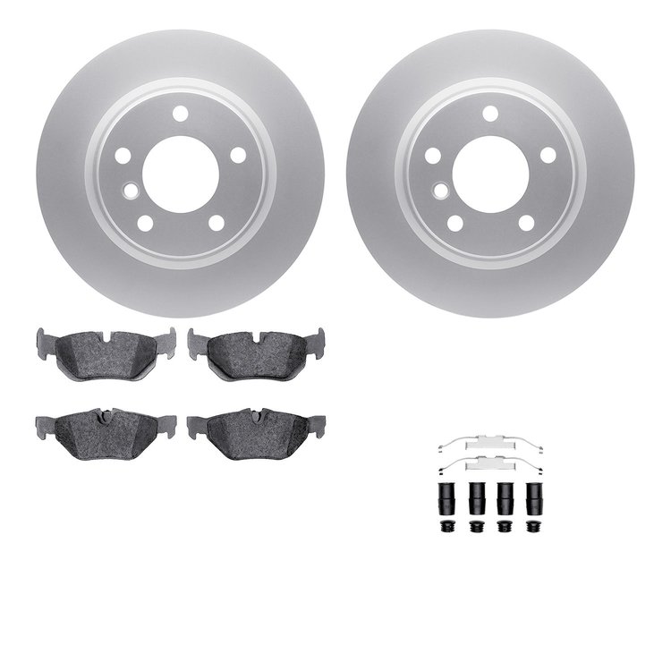 4612-31040 Geospec Brake Rotors w/5000 Euro Ceramic Brake Pads & Hardware, 2006-2013 BMW, Position: Rear