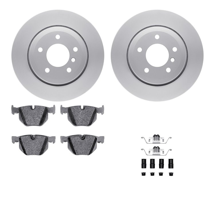 4612-31043 Geospec Brake Rotors w/5000 Euro Ceramic Brake Pads & Hardware, 2006-2010 BMW, Position: Rear
