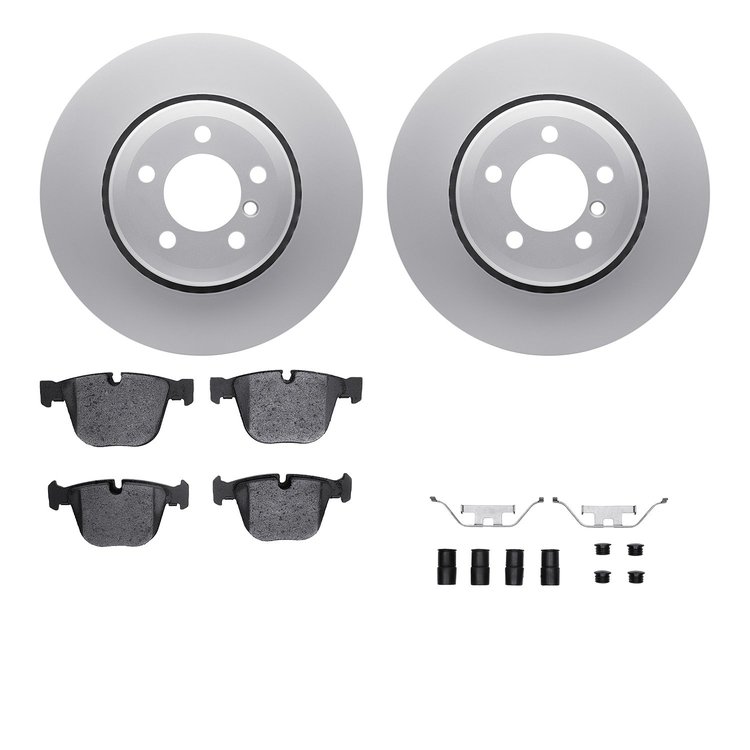 4612-31044 Geospec Brake Rotors w/5000 Euro Ceramic Brake Pads & Hardware, 2005-2008 BMW, Position: Rear