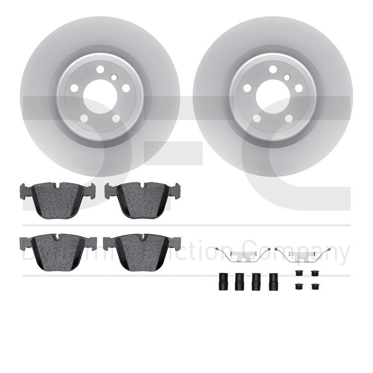 4612-31054 Geospec Brake Rotors w/5000 Euro Ceramic Brake Pads & Hardware, 2009-2017 BMW, Position: Rear