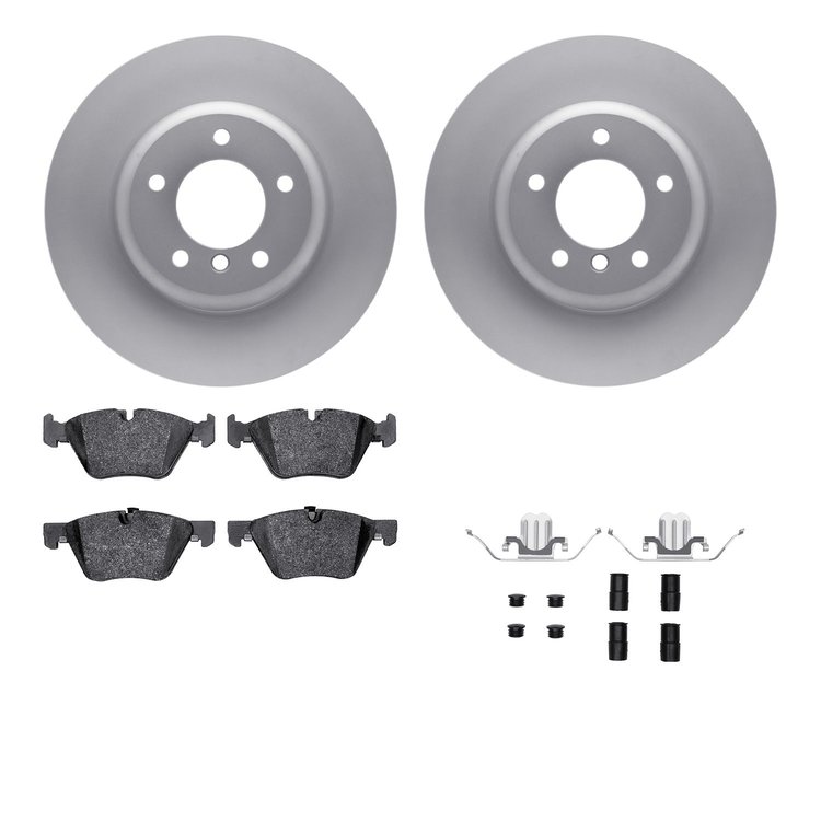 4612-31056 Geospec Brake Rotors w/5000 Euro Ceramic Brake Pads & Hardware, 2009-2016 BMW, Position: Front