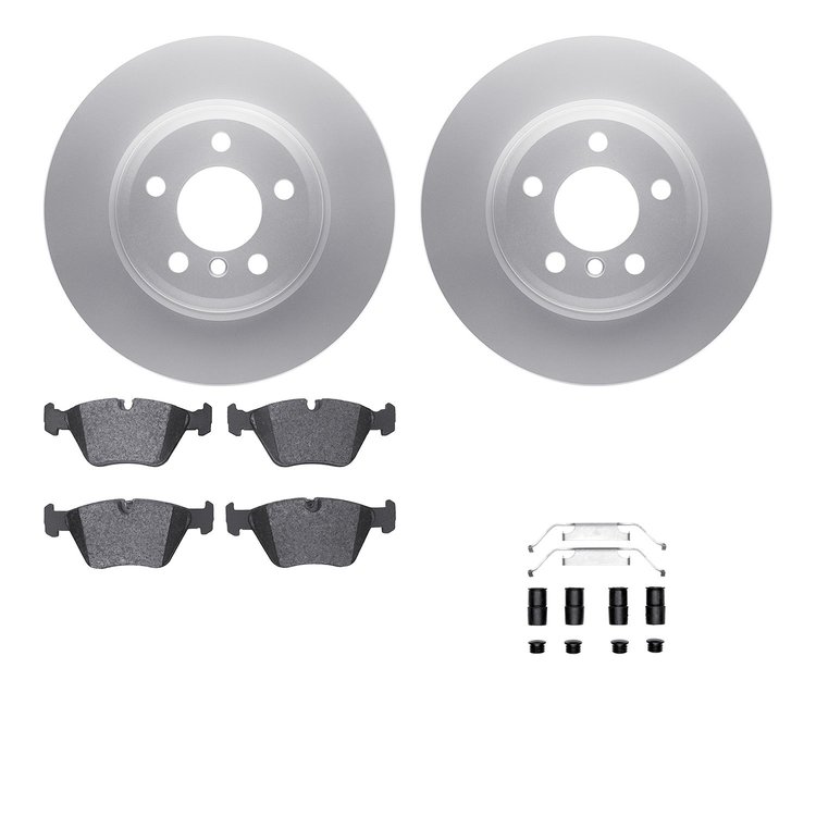 4612-31082 Geospec Brake Rotors w/5000 Euro Ceramic Brake Pads & Hardware, 2004-2010 BMW, Position: Front
