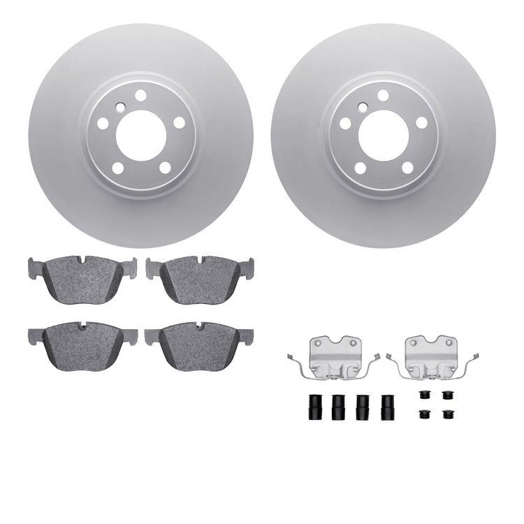 4612-31085 Geospec Brake Rotors w/5000 Euro Ceramic Brake Pads & Hardware, 2007-2018 BMW, Position: Front
