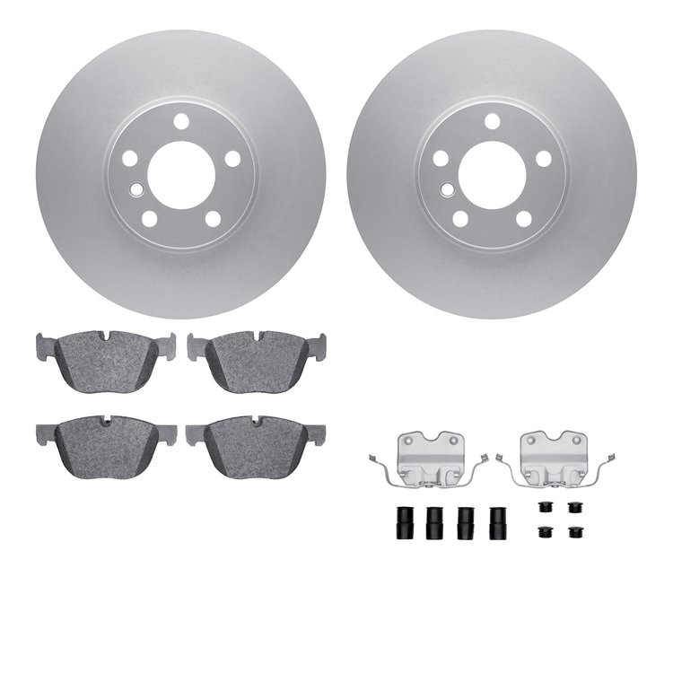 4612-31087 Geospec Brake Rotors w/5000 Euro Ceramic Brake Pads & Hardware, 2007-2019 BMW, Position: Front
