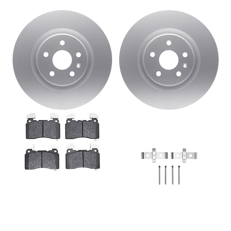 4612-45008 Geospec Brake Rotors w/5000 Euro Ceramic Brake Pads & Hardware, 2014-2017 GM, Position: Front