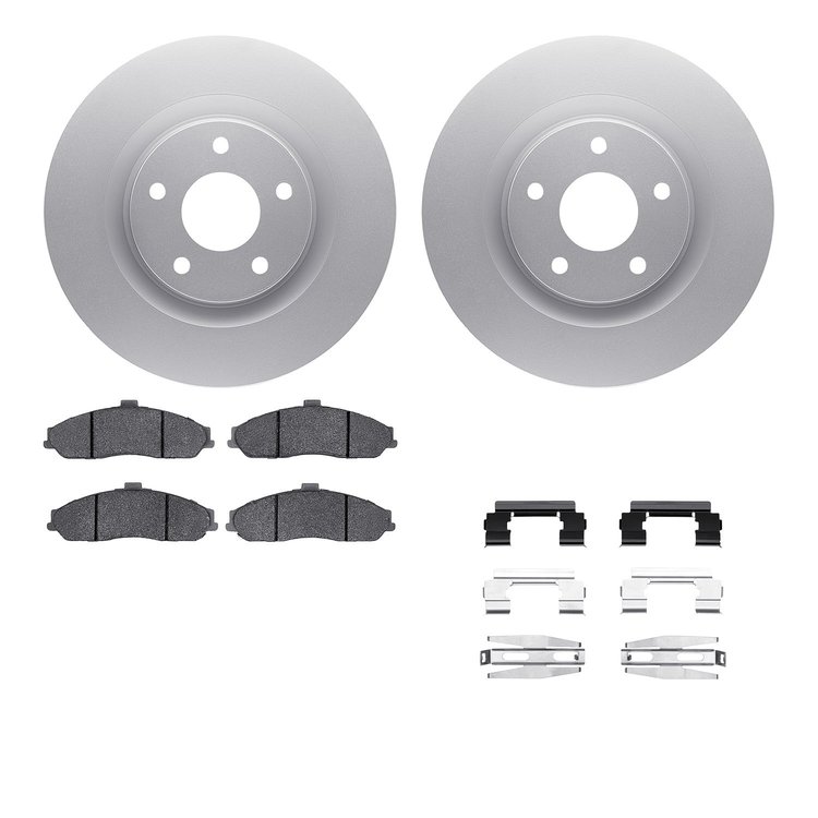 4612-46003 Geospec Brake Rotors w/5000 Euro Ceramic Brake Pads & Hardware, 2010-2013 GM, Position: Front