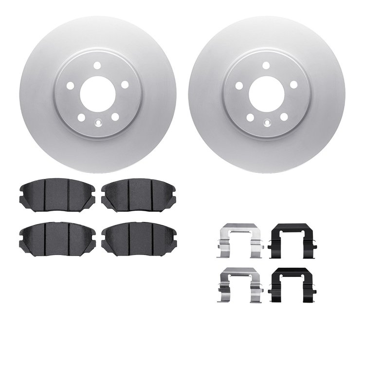 4612-46019 Geospec Brake Rotors w/5000 Euro Ceramic Brake Pads & Hardware, 2014-2019 GM, Position: Front