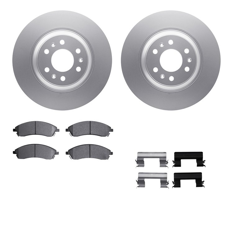 4612-46027 Geospec Brake Rotors w/5000 Euro Ceramic Brake Pads & Hardware, 2004-2009 GM, Position: Front