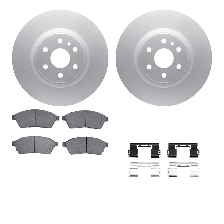 4612-46029 Geospec Brake Rotors w/5000 Euro Ceramic Brake Pads & Hardware, 2010-2016 GM, Position: Front