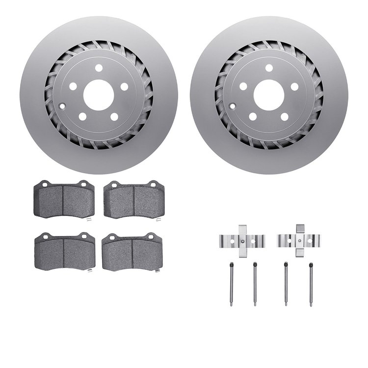 4612-47010 Geospec Brake Rotors w/5000 Euro Ceramic Brake Pads & Hardware, 2015-2017 GM, Position: Rear