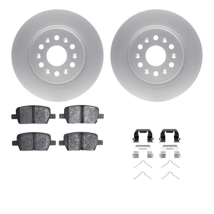 4612-48000 Geospec Brake Rotors w/5000 Euro Ceramic Brake Pads & Hardware, 2017-2020 GM, Position: Rear