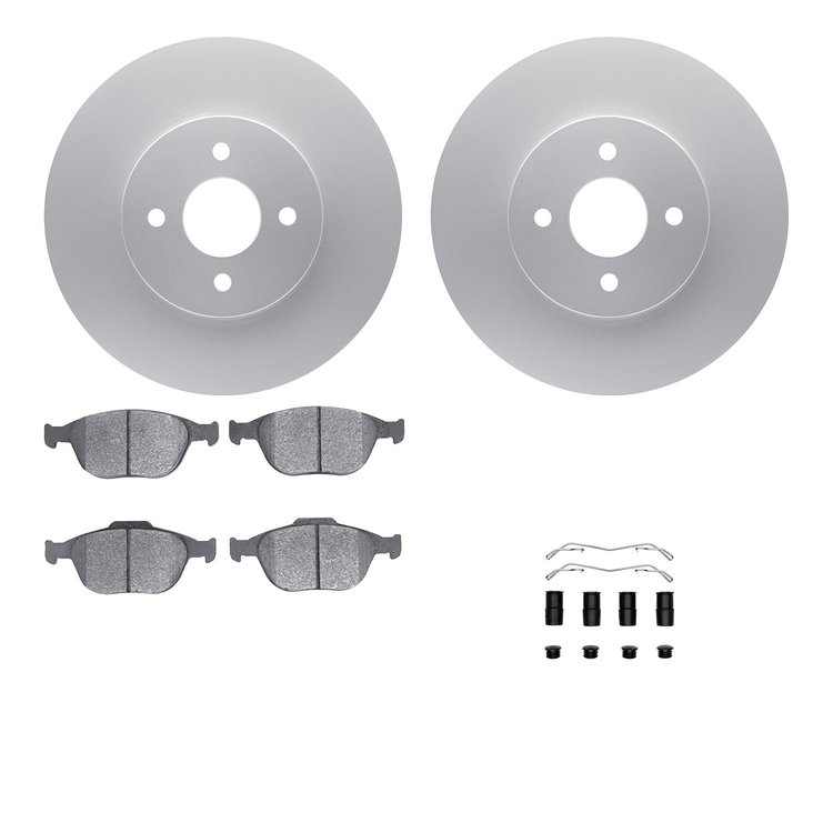 4612-54006 Geospec Brake Rotors w/5000 Euro Ceramic Brake Pads & Hardware, 2002-2004 Ford/Lincoln/Mercury/Mazda, Position: Front