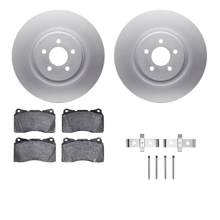 4612-54012 Geospec Brake Rotors w/5000 Euro Ceramic Brake Pads & Hardware, 2007-2014 Ford/Lincoln/Mercury/Mazda, Position: Front