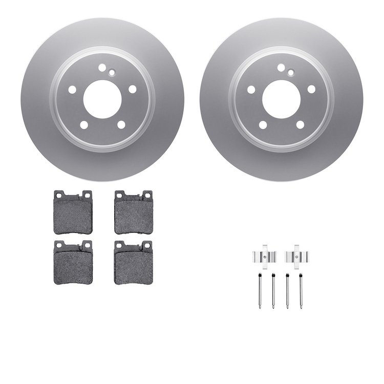 4612-63023 Geospec Brake Rotors w/5000 Euro Ceramic Brake Pads & Hardware, 1998-2009 Multiple Makes/Models, Position: Rear