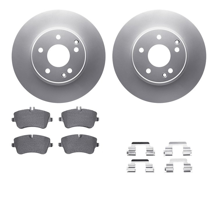 4612-63030 Geospec Brake Rotors w/5000 Euro Ceramic Brake Pads & Hardware, 2001-2005 Mercedes-Benz, Position: Front